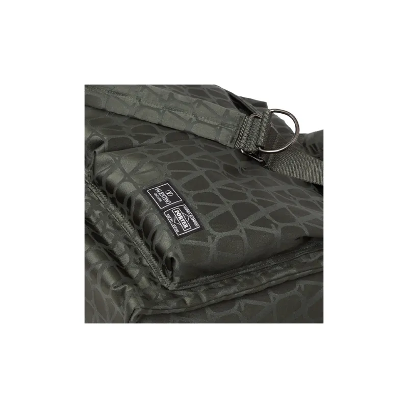 Valentino PORTER Collaboration Vlogo Technical Fabric Tote Bag Shopping Bag Handbag Men's Khaki-6