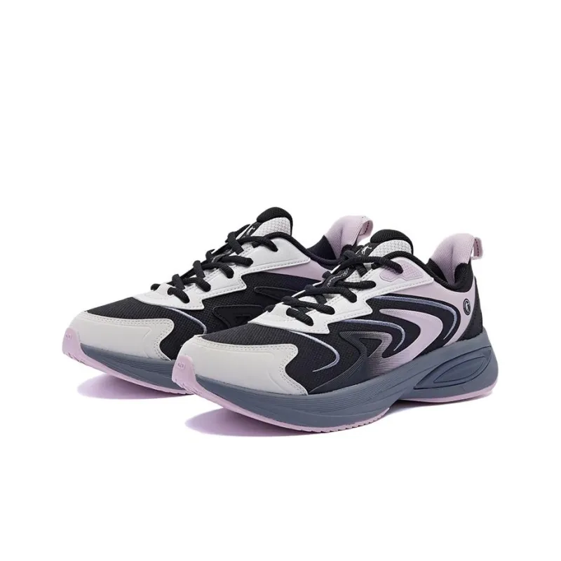 QIAODAN Cushioning Anti-Slip And Wear-Resistant Low-Top Running Shoes Women's Purple Black-3