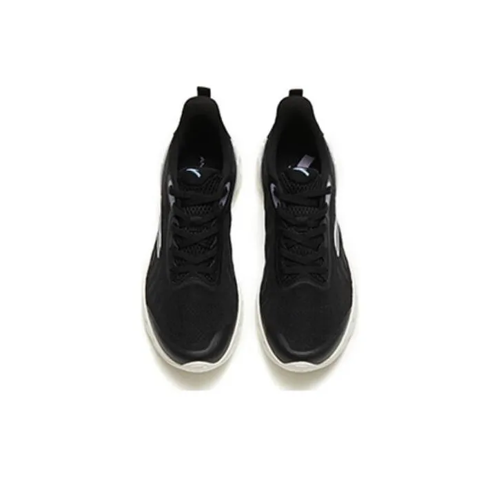 Anta Cushioned Slip-Resistant Low-Top Running Shoes Women's Black White-2
