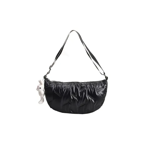 Morellybear PU Dumpling Bag, Crossbody Bag Women's Black/Silver/Gold