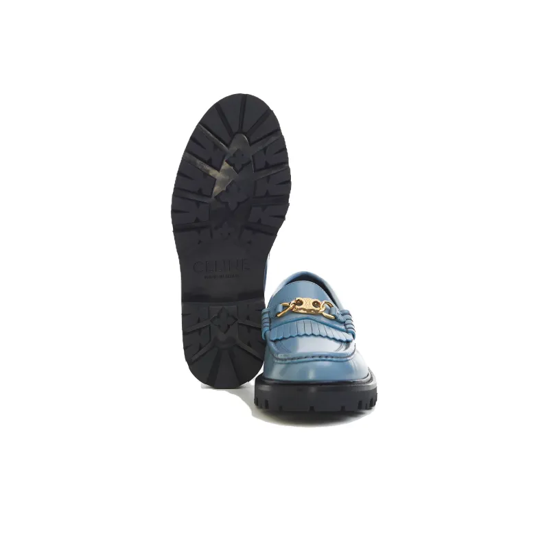 CELINE Triomphe Loafers Women's Blue-7