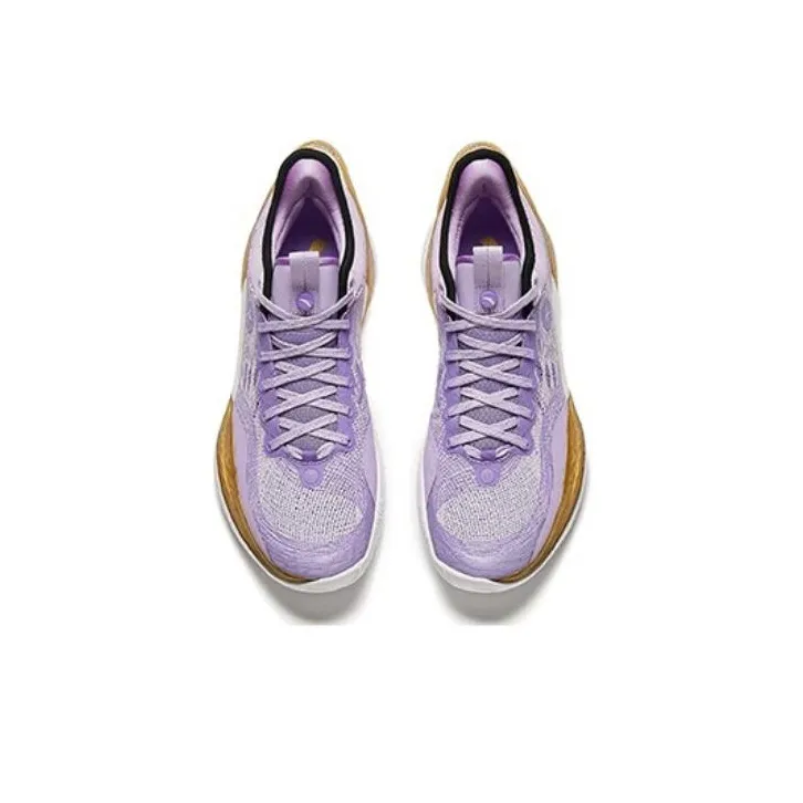 Anta Three point Rain1.0 Cushioning Wear Resistant Low Top Basketball Shoes Men's Purple-2