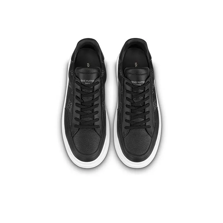LOUIS VUITTON Beverly Hills Sneakers 'Black With White Outline Monogram'-2