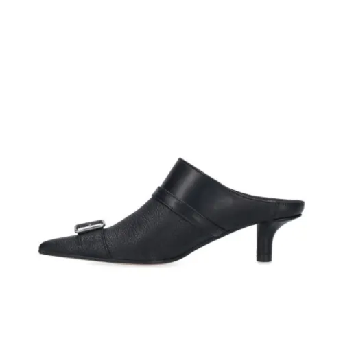 MM6 Maison Margiela Pointed Toe Buckle Detailed Mules Women's