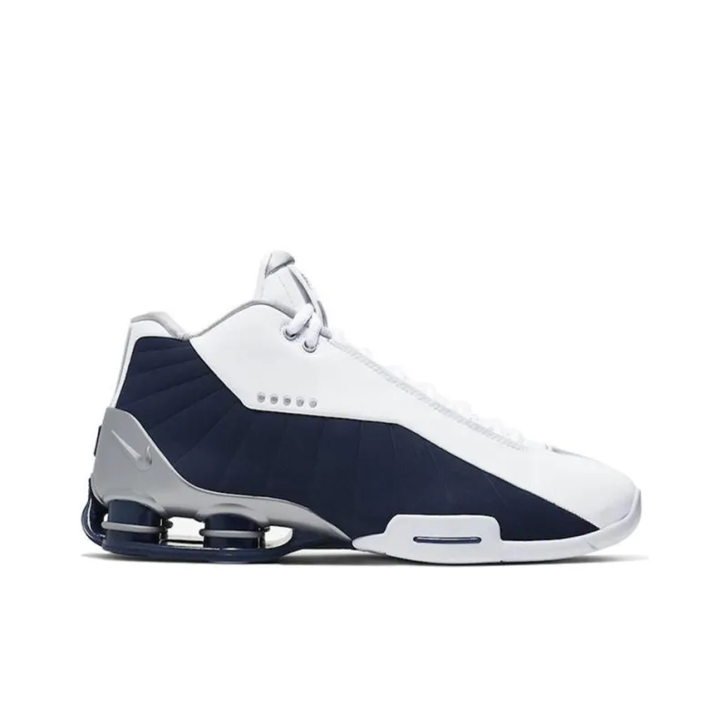 Nike Shox BB4 White Silver Navy-1