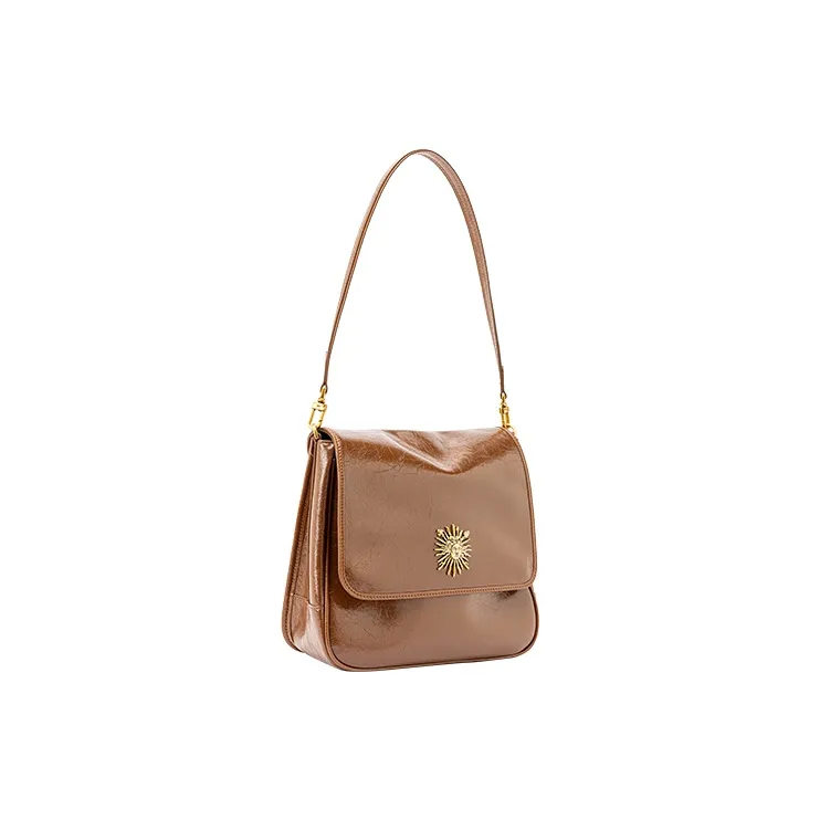 VANESSA HOGAN Vh Classic Series Cow Leather Shoulder Bag Crossbody Bag Shoulder Bag Large Size Women's Brown-1