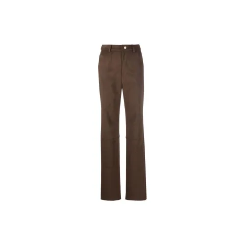 NANUSHKA Faux-suede Straight-leg Trousers