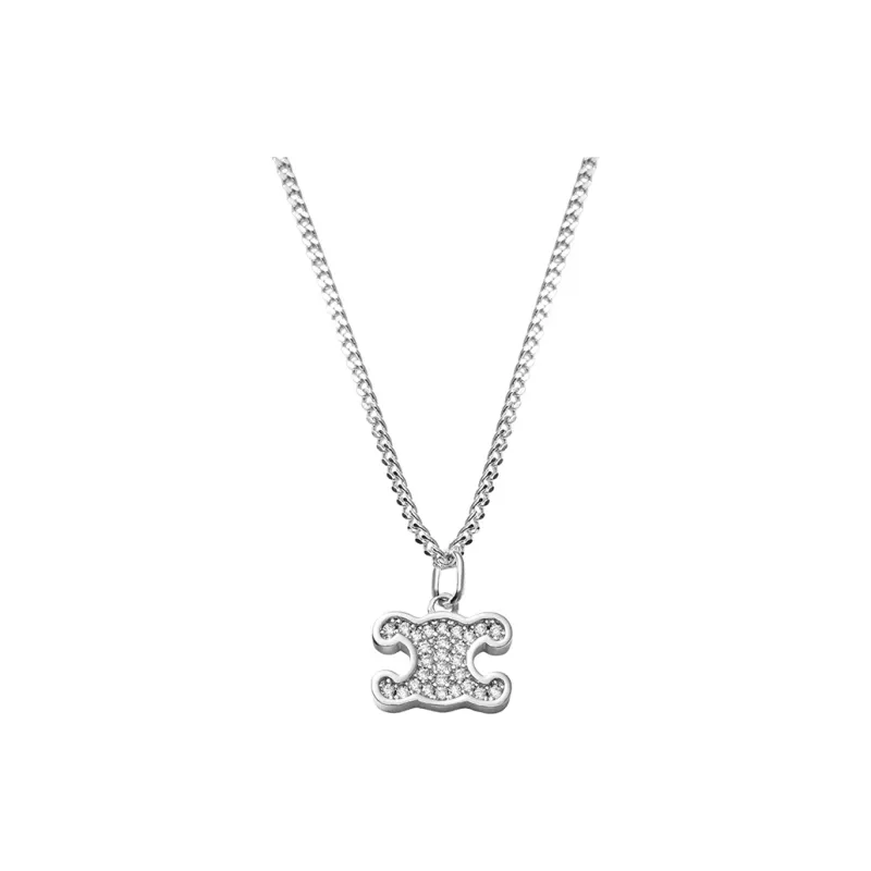 CELINE Triomphe Rhinestone Necklace-3