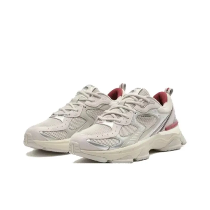 QIAODAN Era Slip Resistant Low Top Chunky Sneakers Women's Gray Red-2