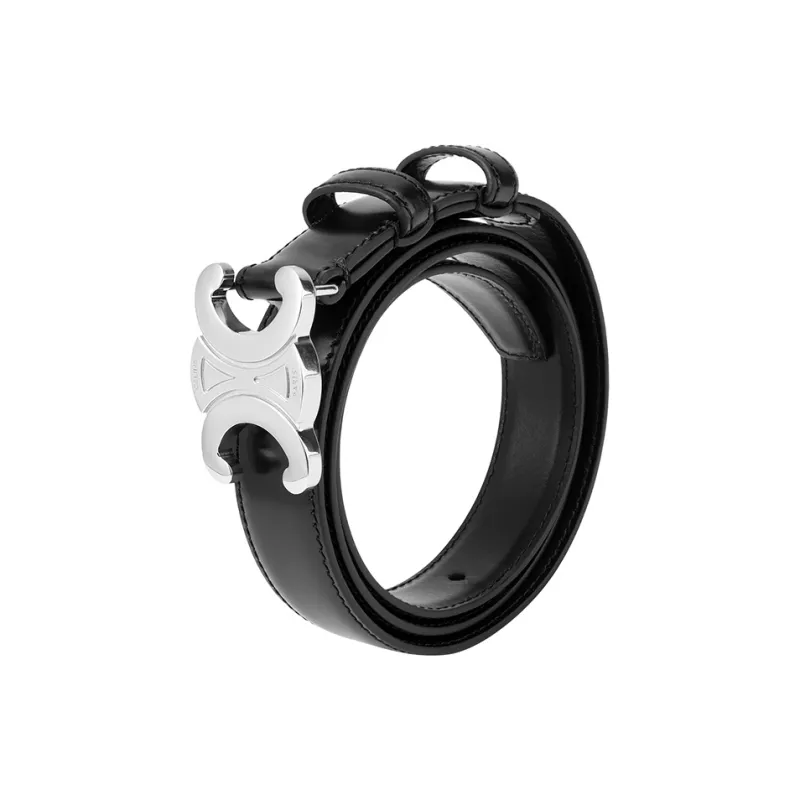 CELINE Medium Triomphe Belt In Taurillon Leather-5