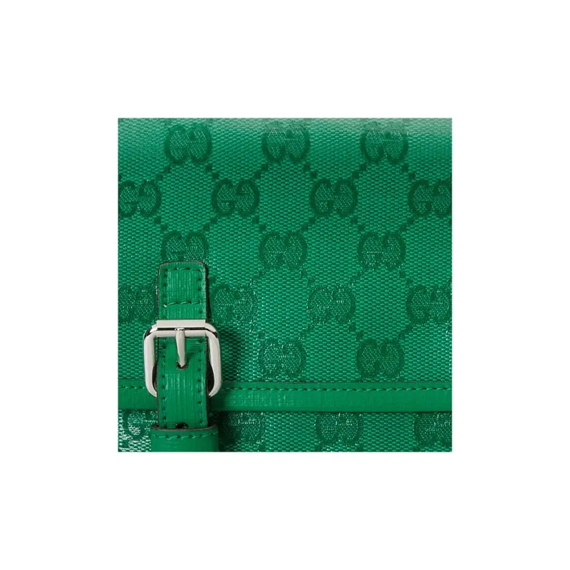 GUCCI Crystal Canvas Shoulder Bag Crossbody Bag Kids' Green-7