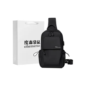 Dusen Kangaroo Oxford Sling Bag Men's Black/Camouflage Black