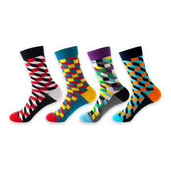 Flowers In Water Mid-Calf Socks Men's 4 Pack