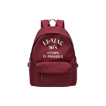 LiNing Sports Life Collection Polyester Sports Backpack Unisex Bicycle Red