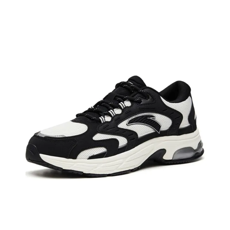 Anta Cushioning Anti Slip And Wear Resistant Low Top Running Shoes Men's White Black-1