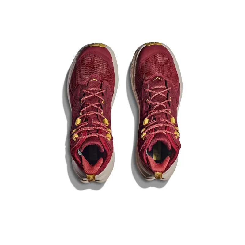 HOKA ONE ONE Anacapa Cushioning Anti Slip And Wear Resistant Mid Top Running Shoes Men's Deep Red-2