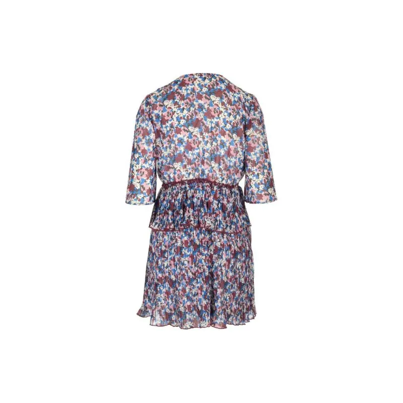 GANNI Floral Printed Flounce Mini Dress-1