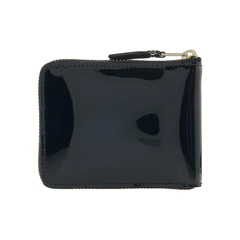 CDG Patent Leather Calfskin Wallet Women's Black-2