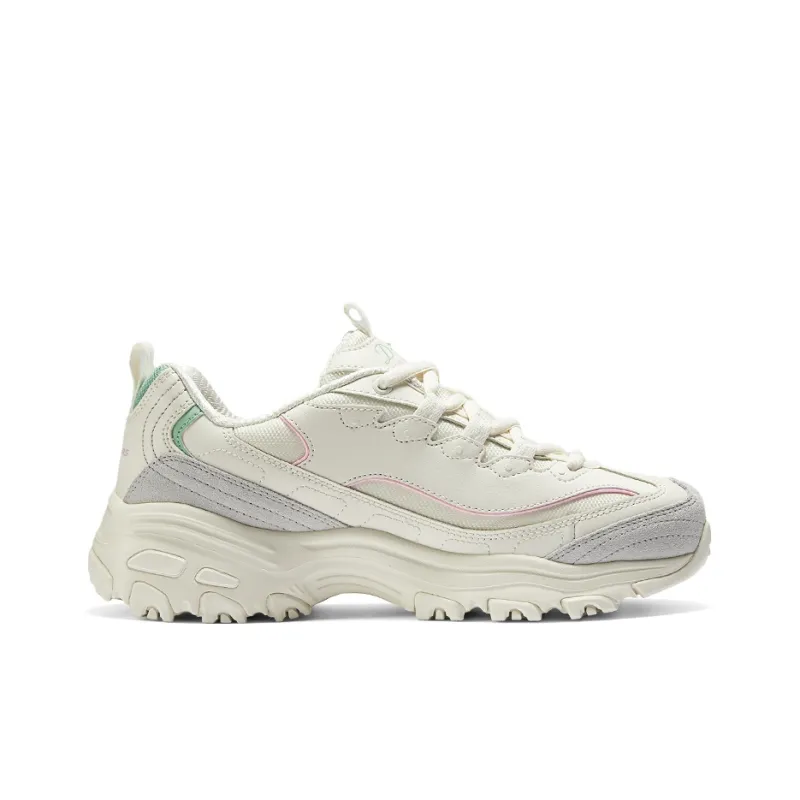 Skechers DLITES Chunky Sneakers Women's Low Top White Green Gray-1