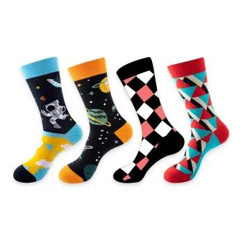 Flowers In Water Mid-Calf Socks Men's 4 Pack