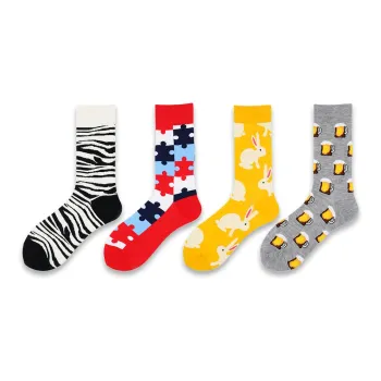 Flowers In Water Mid Calf Socks Men's 4 Pack