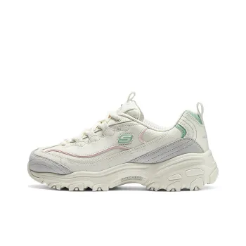 Skechers DLITES Chunky Sneakers Women's Low Top White Green Gray