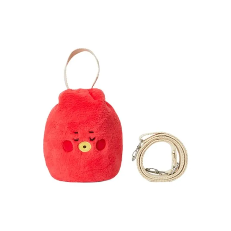 LINE FRIENDS BT21 Polyester Bucket Bag, Handbag, Shoulder Bag, Crossbody Bag Women's Red-1