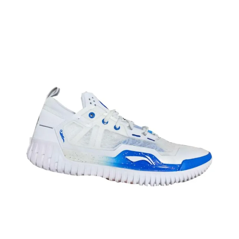 LiNing Badfive 3 Low Cushioning Wear Resistant Mid Top Basketball Shoes Men's Blue White-1