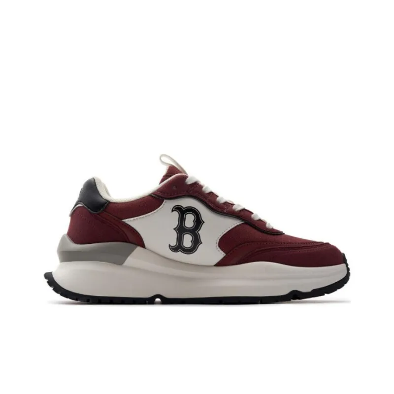 MLB Chunky Runner Anti Slip Wear Resistant Low Top Running Shoes Unisex Burgundy-1