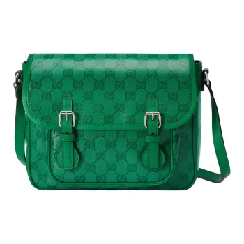 GUCCI Crystal Canvas Shoulder Bag Crossbody Bag Kids' Green