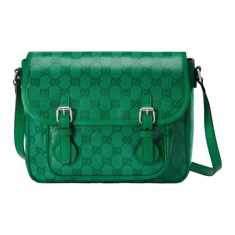 GUCCI Crystal Canvas Shoulder Bag Crossbody Bag Kids' Green-0