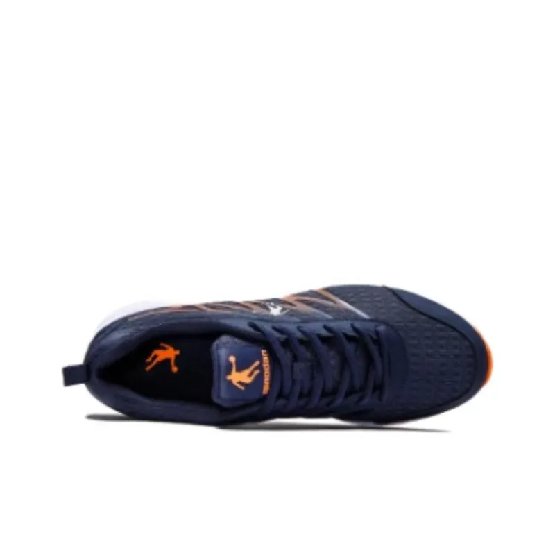 QIAODAN Cushioning Wear Resistant Low Top Casual Running Shoes Men's Blue Orange-4