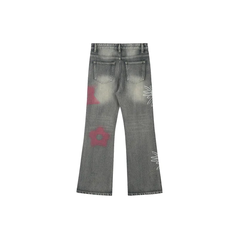A chock Spray Paint Unisex Jeans-1