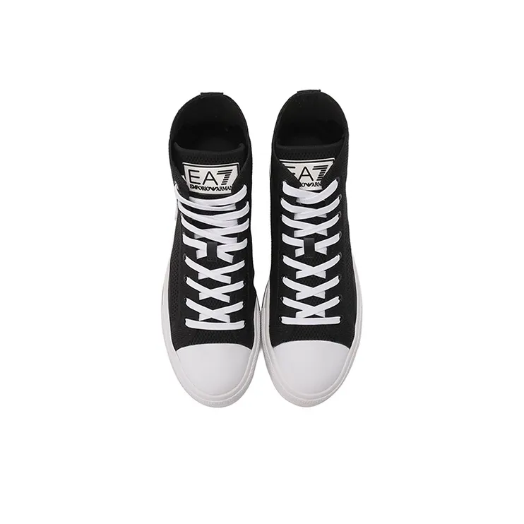 EMPORIO ARMANI EA7 High Top Skateboard Shoes Unisex Black-3