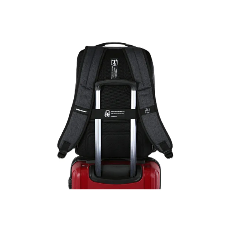 SUISSEWIN Polyester Youth Versatile Waterproof Travel Bag Regular Unisex Black/Gray-5