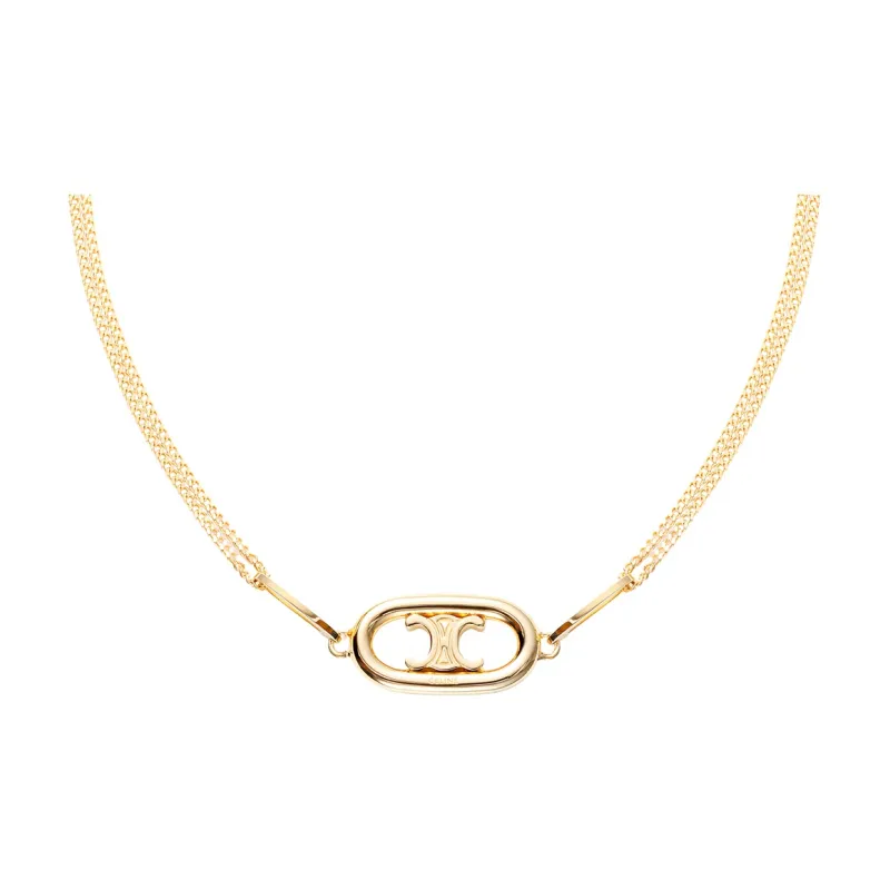 CELINE Triomphe Necklace In Gold Brass-4