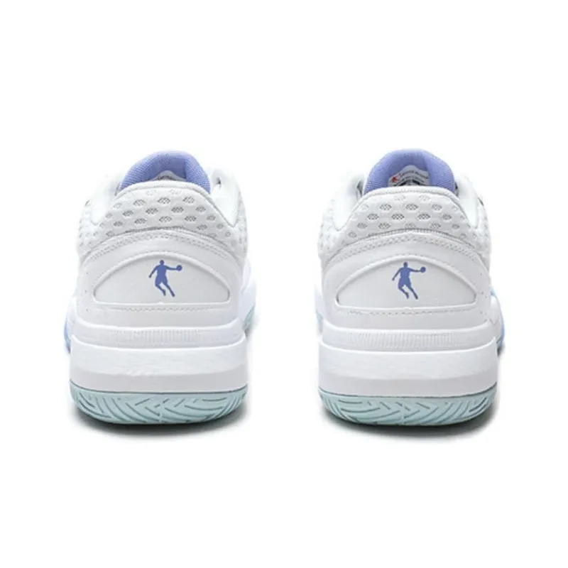 QIAODAN Wear Resistant Basketball Shoes Men's Blue White-3