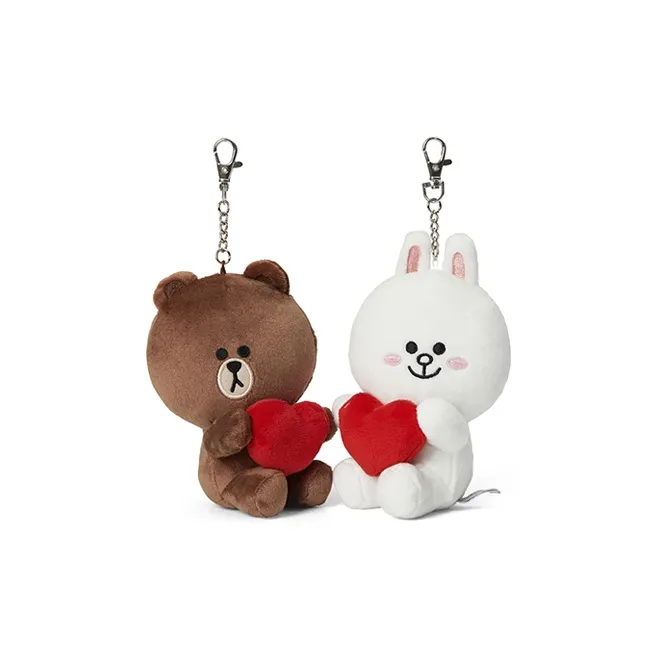 LINE FRIENDS Brown Bear Connie Rabbit Polyester Bag Accessories Unisex Heart-0