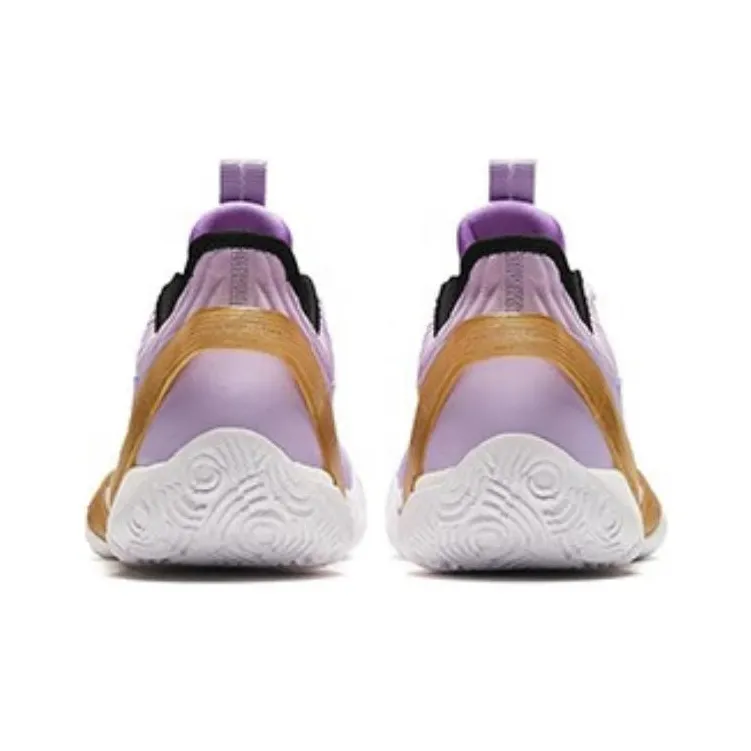 Anta Three point Rain1.0 Cushioning Wear Resistant Low Top Basketball Shoes Men's Purple-3