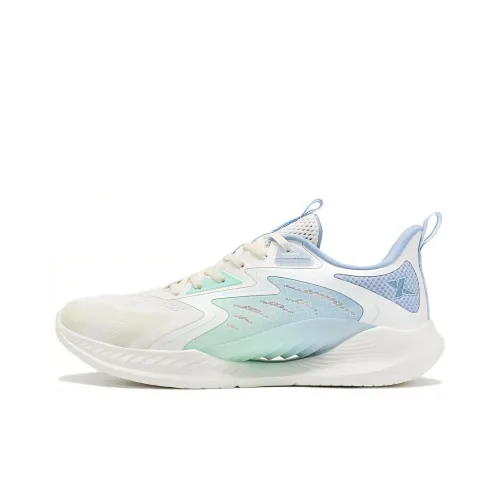 XTEP Chi Feng 6.0 Cushioning Anti Slip And Wear Resistant Rebound Low Top Running Shoes Men's White Blue