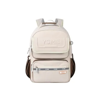 YOME Polyester Backpack Medium Size Unisex Khaki/Obsidian Black