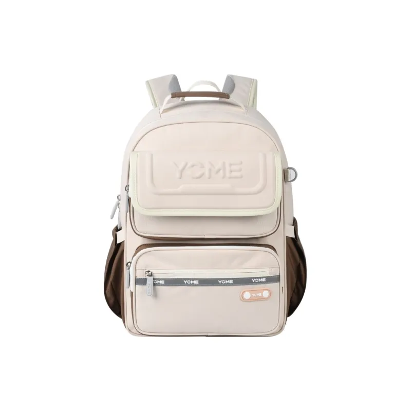 YOME Polyester Backpack Medium Size Unisex Khaki/Obsidian Black-0