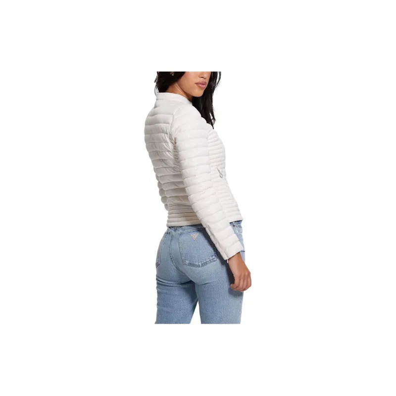 GUESS Vona Quilted Logo Jacket Jackets Coats Women's White-1