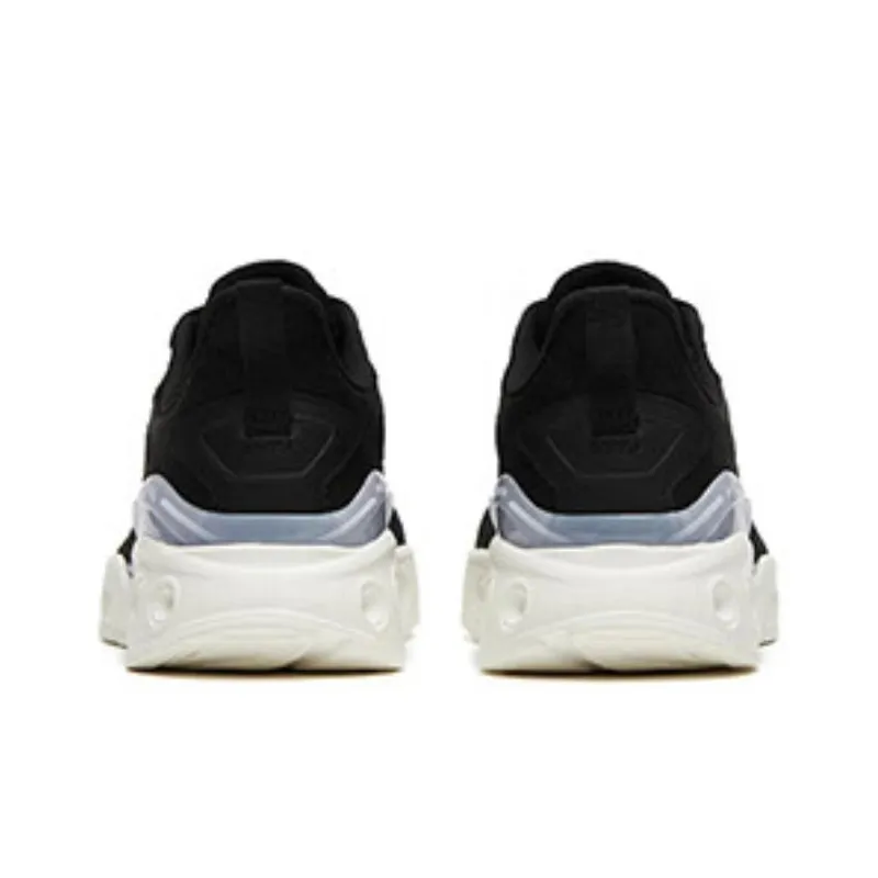 Anta Cushioned Slip-Resistant Low-Top Running Shoes Women's Black White-3