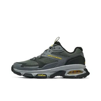 Skechers Cushioned Slip Resistant Lightweight Low Top Casual Shoes Men's Black Green