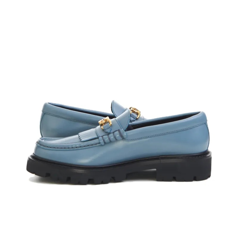 CELINE Triomphe Loafers Women's Blue-1