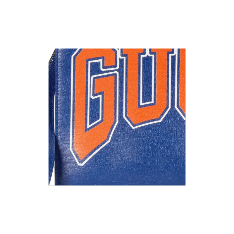 GUCCI Leather Clutch Men's Blue-6