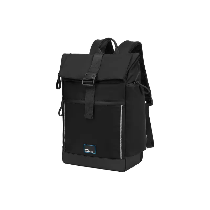 FAIRWHALE Fabric Backpack Tubas Men's Black With Reflective Strip-1