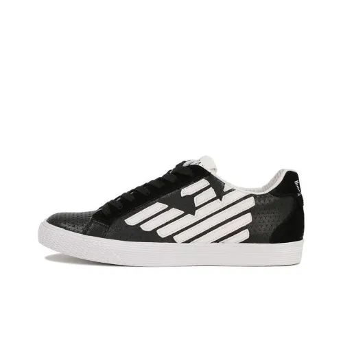 EMPORIO ARMANI EA7 Skateboard Shoes Unisex Low-Top Black/White