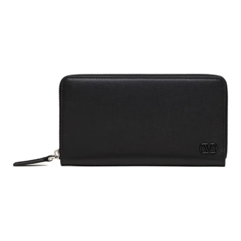 Valentino Vlogo Patent Leather Wallet Men's Black-0
